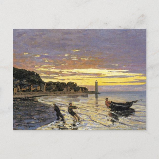 Schleppen eines Bootes, Honfleur Postkarte (Vorderseite)