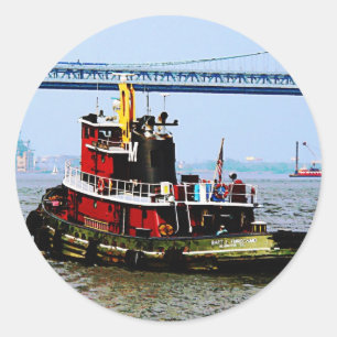 Schlepper an Penns Land Philadelphia, PA Runder Aufkleber