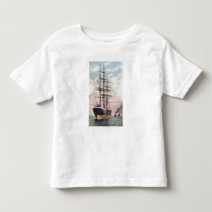 Schlepper, die ein Schiff zum Meer schleppen Kleinkind T-shirt