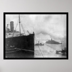 Schlepper, die Lusitania 1914 ziehen Poster