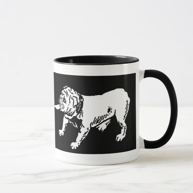Schlepper-'O-Kriegs-Englisch-Bulldoggen Tasse (Rechts)
