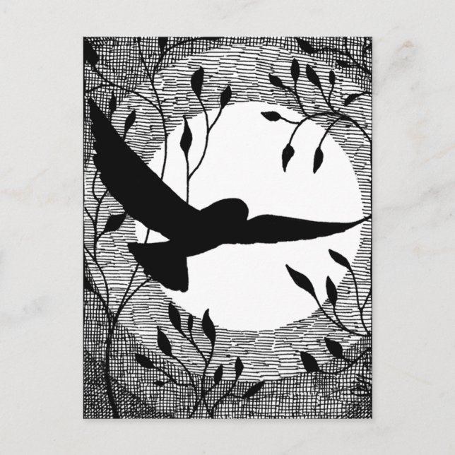 Schleppkahn und Mondkreuz Postkarte (Vorderseite)