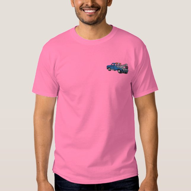Schleppwagen Besticktes T-Shirt (Vorderseite)