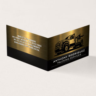 Schleppwagen Gold Metallic Visitenkarten
