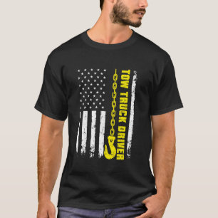 Schleppwagenfahrer US-Flagge Vintages Hubfahrzeug T-Shirt