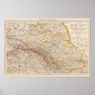 Schlesien Atlas Karte Poster