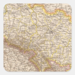 Schlesien Atlas-Karte Quadratischer Aufkleber