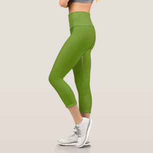 Schlicht Avocado Green Capri Leggings