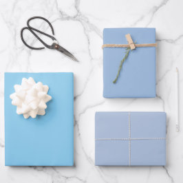 Schlicht Baby Carolina Steel Blue Shades 3 Tones Geschenkpapier Set