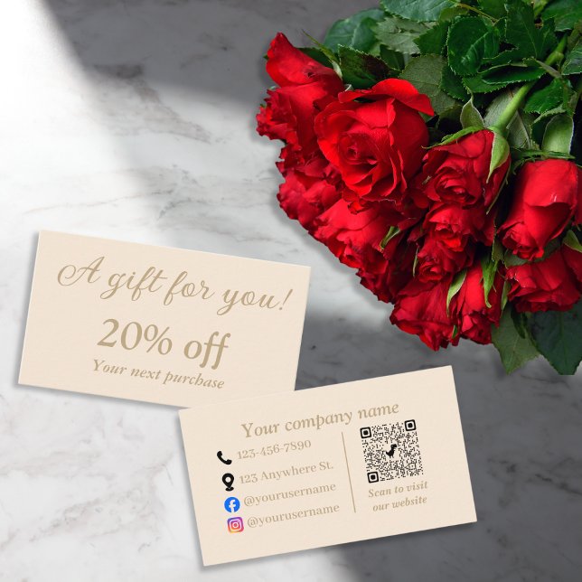 schlicht beige-minimalistisch rabattkarte (Von Creator hochgeladen)