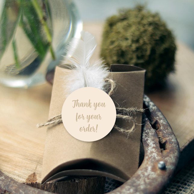 schlicht beige minimalistisch Vielen Dank Runder Aufkleber (Von Creator hochgeladen)