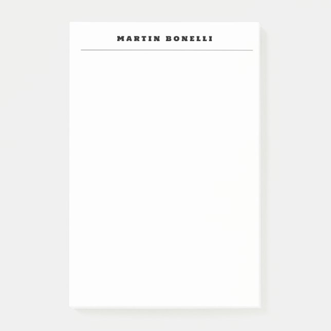 Schlicht Beruflich Schwarz/Weiß Minimalistisch Post-it Klebezettel (Vorderseite)