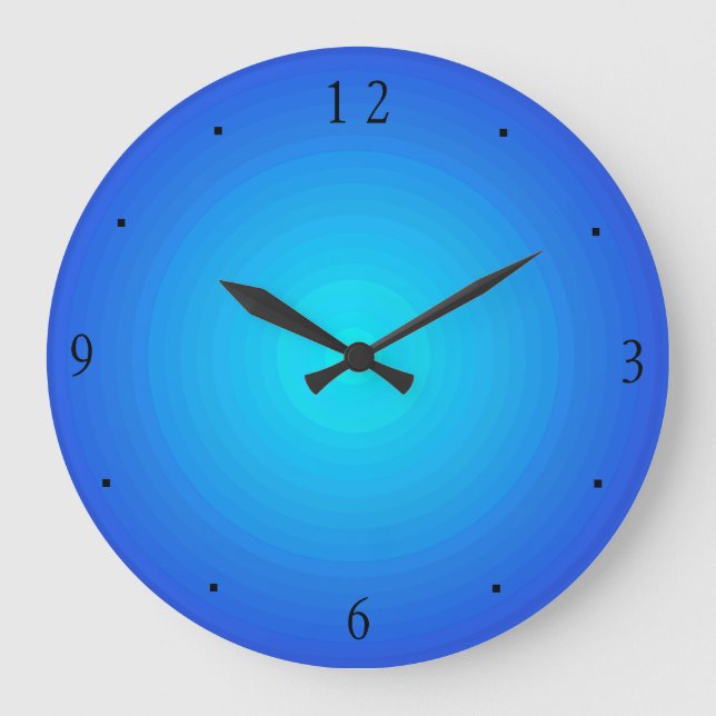 Schlicht Blau/Aqua > Küchenuhren Große Wanduhr (Vorderseite)