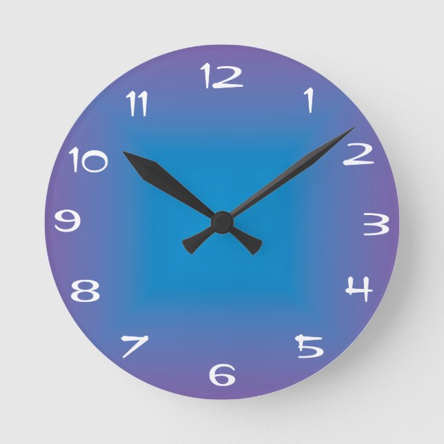 Schlicht Blau/Lila >Farbige Küchenschloss Runde Wanduhr (Vorderseite)