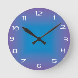 Schlicht Blau/Lila >Farbige Küchenschloss Runde Wanduhr