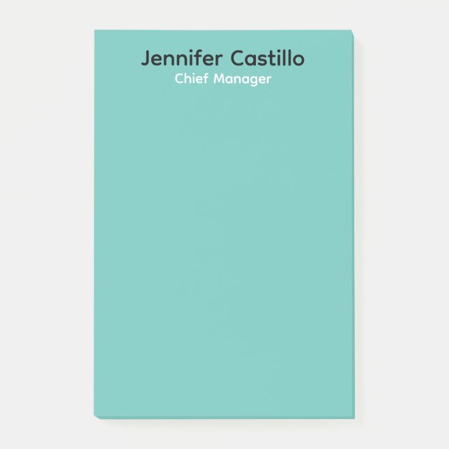 Schlicht Blau Schwarz-weiß Minimalistisch Post-it Klebezettel (Vorderseite)