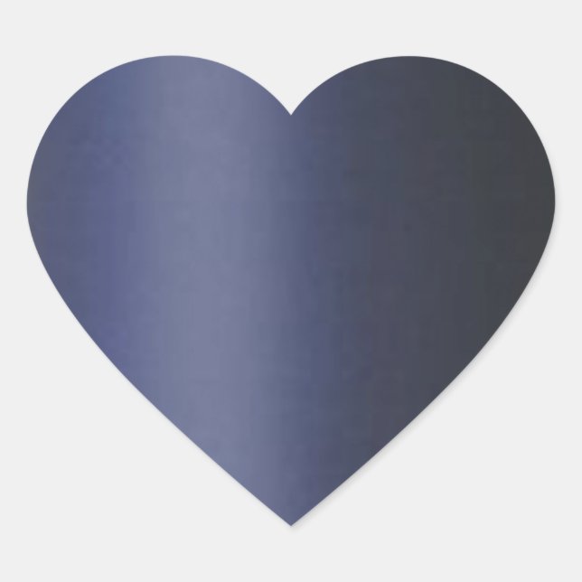 Schlicht BLAUE GRAY DarkGray Herz-Aufkleber (Vorderseite)