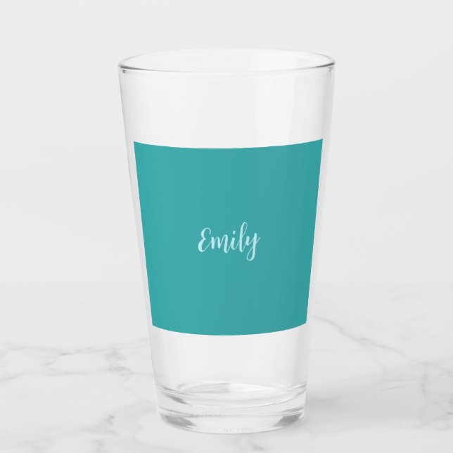 Schlicht Blue Green Modern Minimalistisch Glas (Vorderseite)