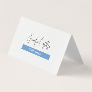 Schlicht Blue Schwarz-weiße Minimalistische Kallig Visitenkarten