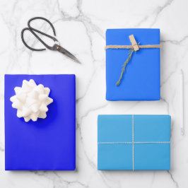 Schlicht Bluebonnet Hue Picton Blue Shades 3 Tones Geschenkpapier Set