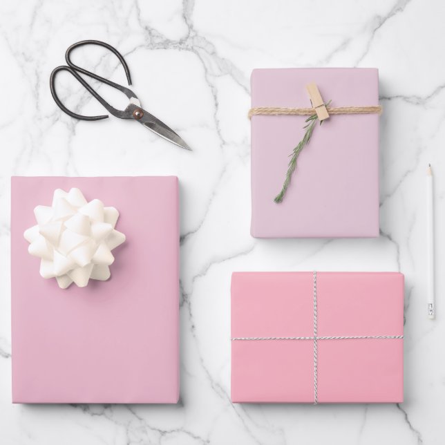 Schlicht Cameo Queen Sakura Pink Shades 3 Tones Geschenkpapier Set (Vorderseite)