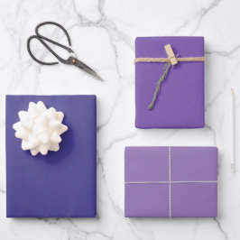 Schlicht Dark Royal Majestät Lila Shades 3 Tones Geschenkpapier Set