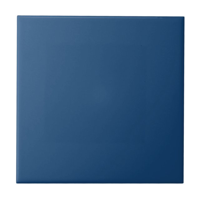 Schlicht dunkelblaue Winternachtshäuschen in  Farb Fliese (Vorderseite)