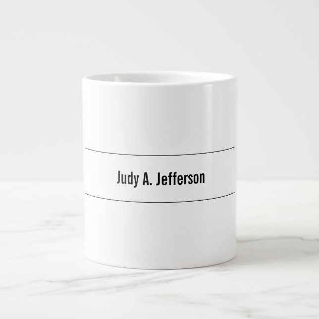 Schlicht Einfach klassisch Minimalistisch Jumbo-Tasse (Vorderseite)