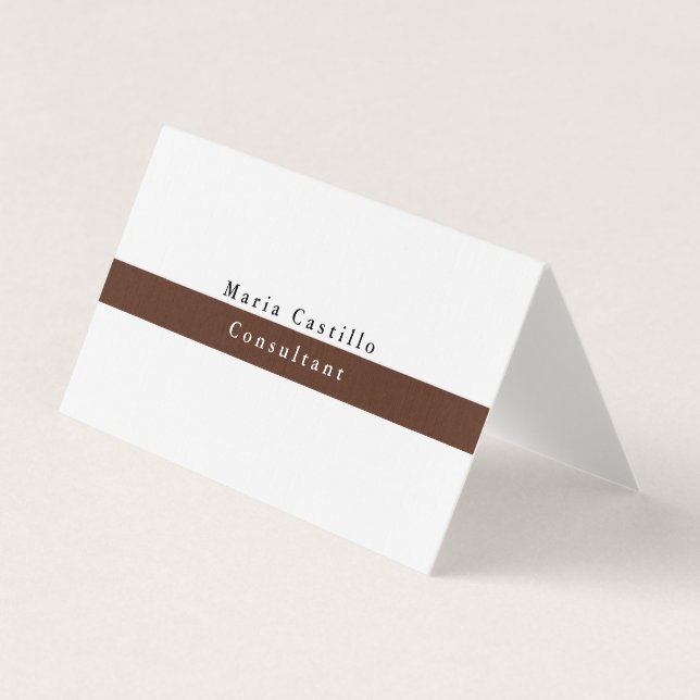 Schlicht Eleganbraun Minimalistisch Visitenkarten (Vorderseite)