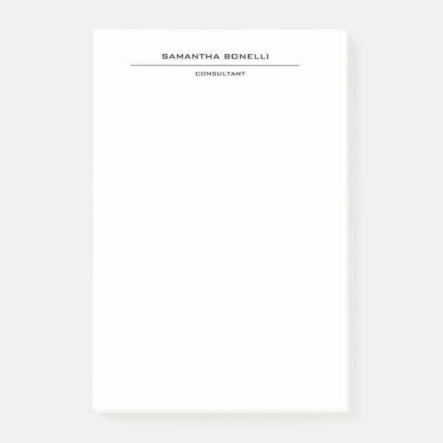 Schlicht Elegant Attraktiv Minimalistisch Post-it Klebezettel (Vorderseite)