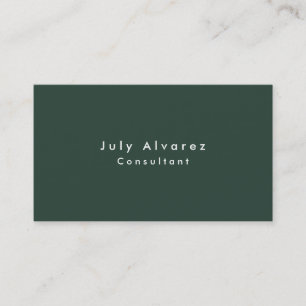 Schlicht Elegant Grayish Green Minimalistisch Visitenkarte