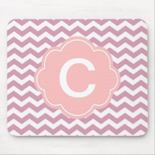 schlicht, elegant, modern, rosa Zickzack Mousepad
