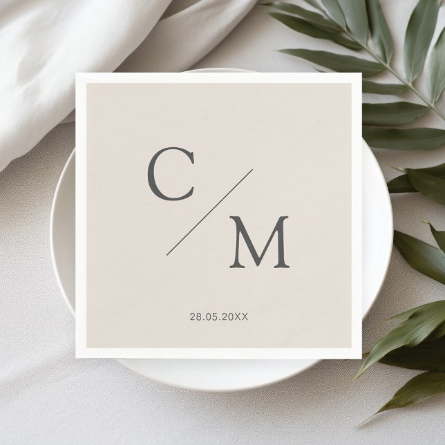 Schlicht elegante Monogramm Serviette (Von Creator hochgeladen)