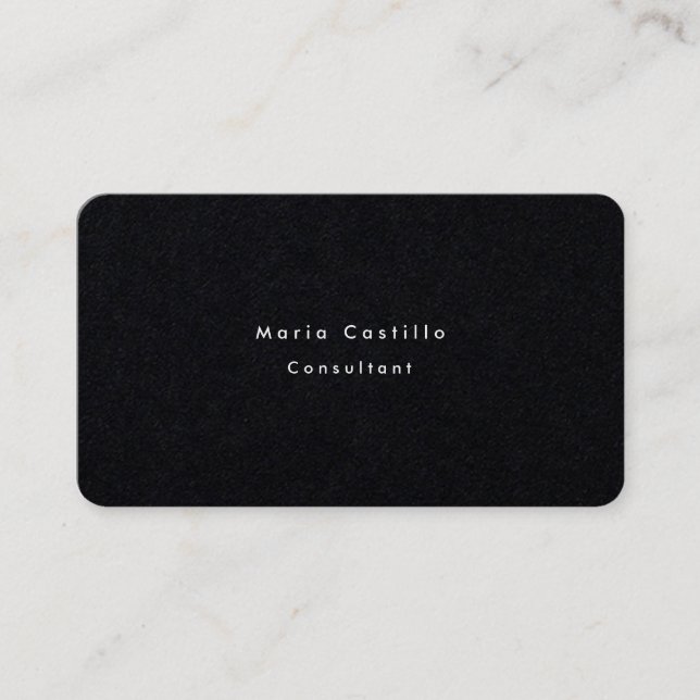 Schlicht Elegante Premium Schwarz Minimalistisch M Visitenkarte (Vorderseite)