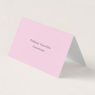 Schlicht Elegantes helles Rosa Minimalistisch Visitenkarten
