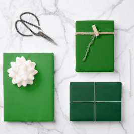 Schlicht Forest Dark Green Shades 3 Tones Geschenkpapier Set