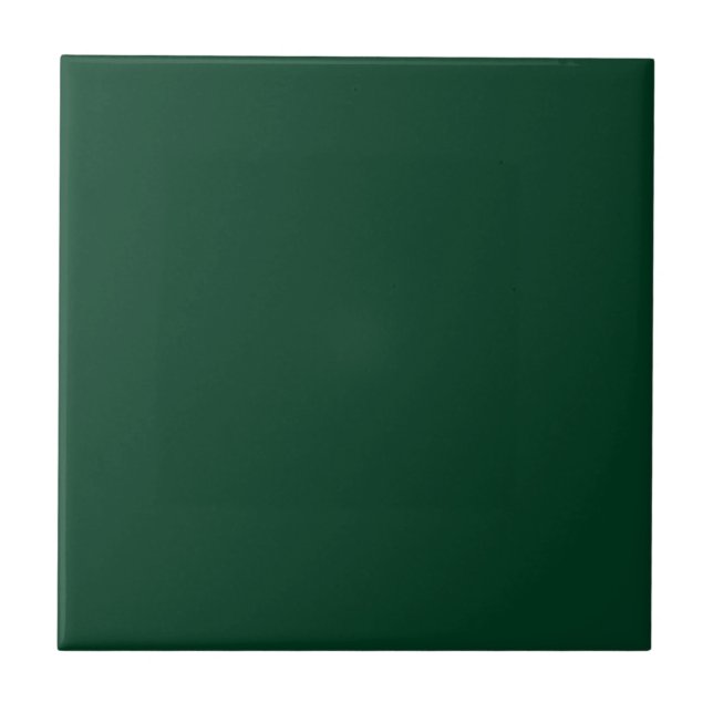 Schlicht Forrest Green Solid Color Tile Fliese (Vorderseite)