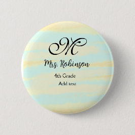 schlicht-gelb-blaue Aquarelllehrer Wertschätzung Button