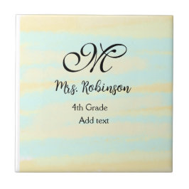 schlicht-gelb-blaue Aquarelllehrer Wertschätzung Fliese