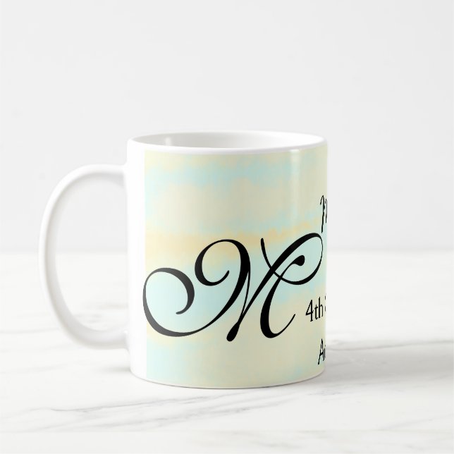 schlicht-gelb-blaue Aquarelllehrer Wertschätzung Kaffeetasse (Links)