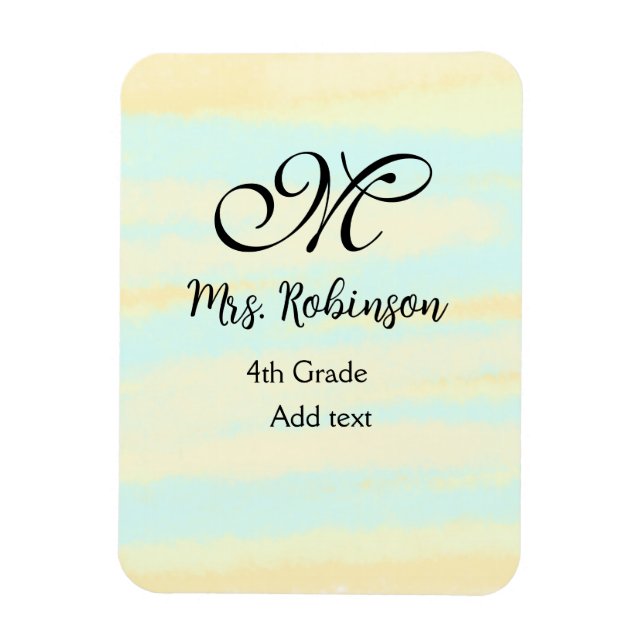 schlicht-gelb-blaue Aquarelllehrer Wertschätzung Magnet (Vertikal)