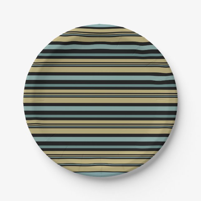 Schlicht gestrichene Olive Green, Black and Gray T Pappteller (Vorderseite)