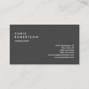 Schlicht Grau Modern Creative Business Card Visitenkarte