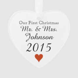 Schlicht Heart 1. Weihnachten Mr. & Mrs. Ornament