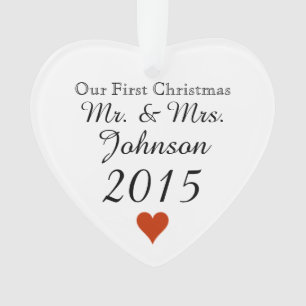 Schlicht Heart 1. Weihnachten Mr. & Mrs. Ornament