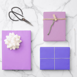 Schlicht Lilac Orchid Slate Lila Schattierungen 3  Geschenkpapier Set