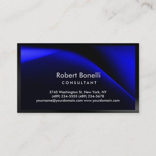 Schlicht-Modern-Blue-Consultant-Visitenkarte Visitenkarte (Vorderseite)
