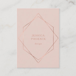 Schlicht, modern, Geometrik Rosegold, Beige Visitenkarte