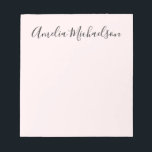 Schlicht modern, minimalistisch, pastellrosa notizblock<br><div class="desc">Modernes,  einfaches,  minimalistisches Notizblock in Pastellrosa mit elegantem,  handgeschriebenem Schriftart in Schwarz.</div>