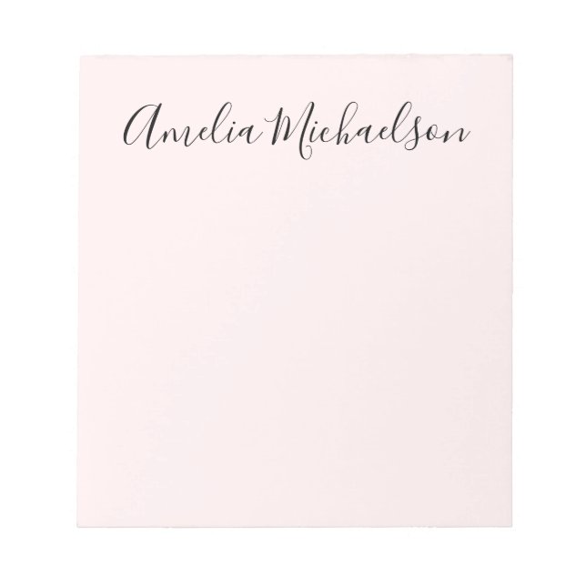Schlicht modern, minimalistisch, pastellrosa notizblock (Vorderseite)